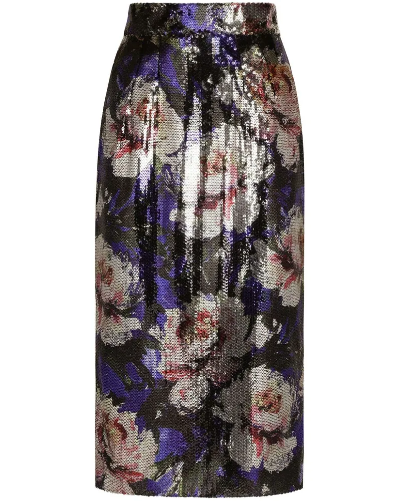 Dolce & Gabbana Bleistiftrock mit Pailletten - Violett Violett