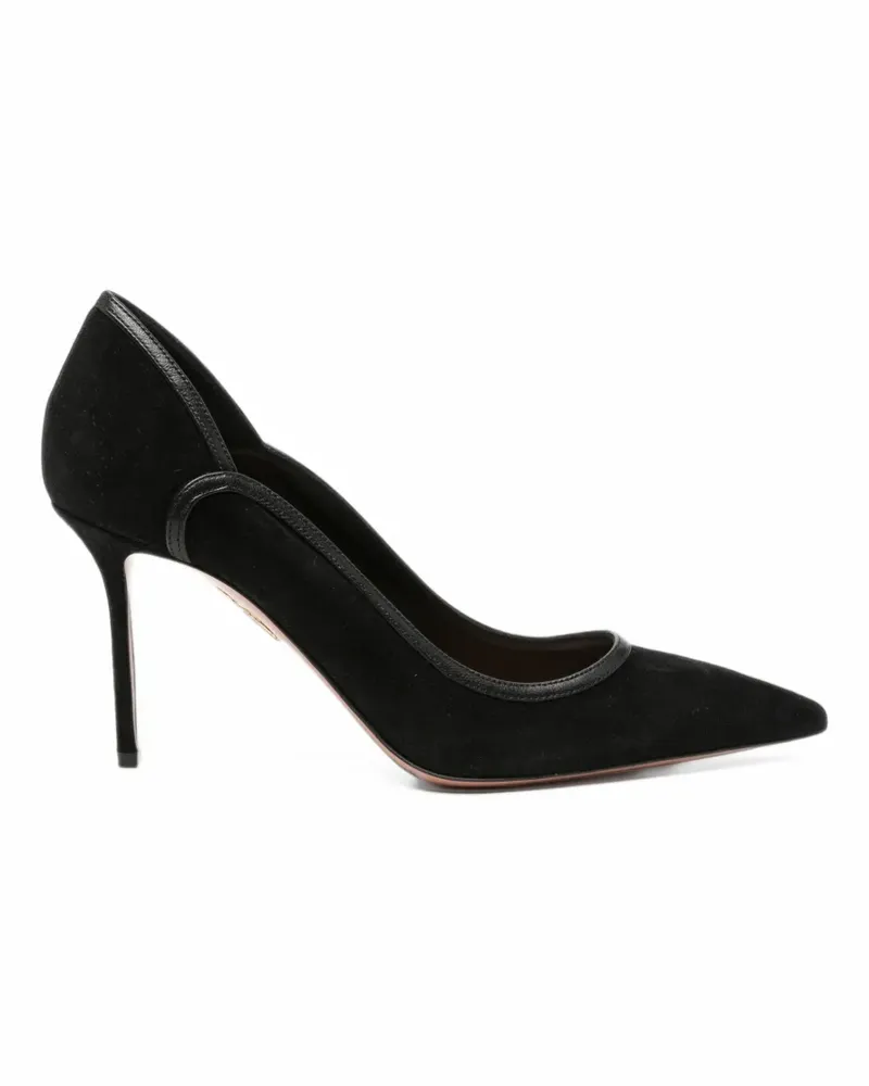 Aquazzura Spitze Pumps aus Wildleder - Schwarz Schwarz