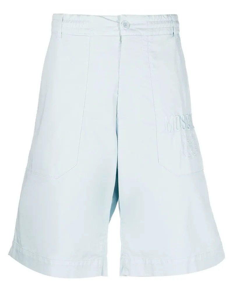 Moschino Shorts mit Logo-Stickerei - Blau Blau