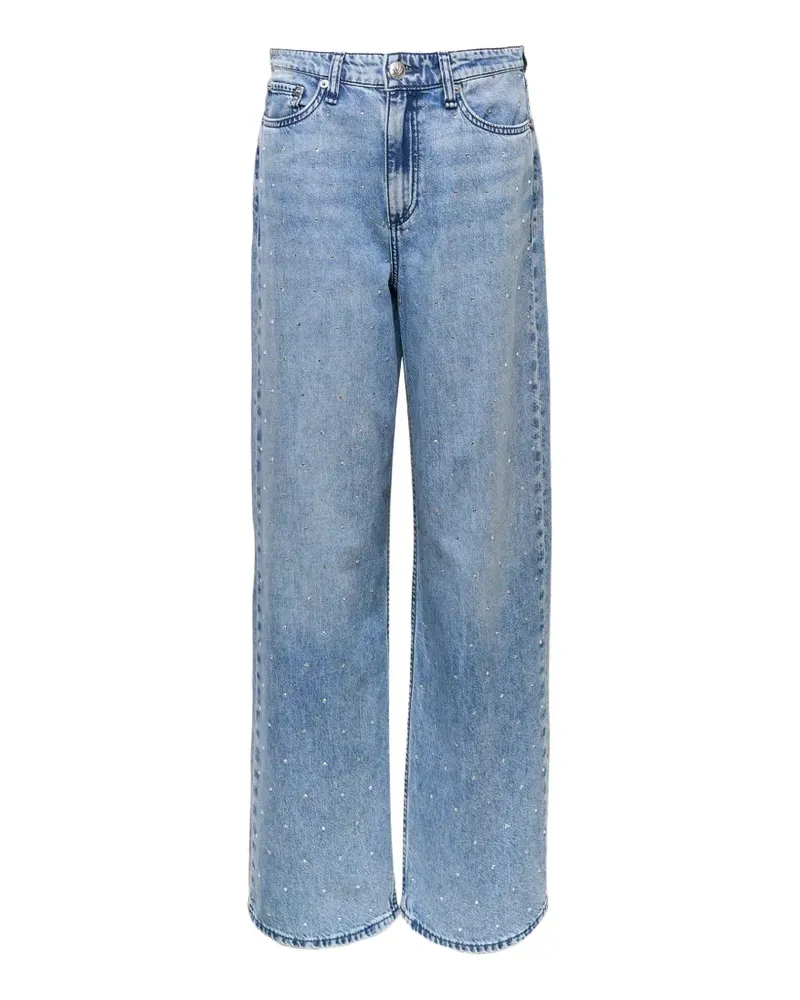 Rag & Bone Logan crystal-embellished wide-leg jeans - Blau Blau