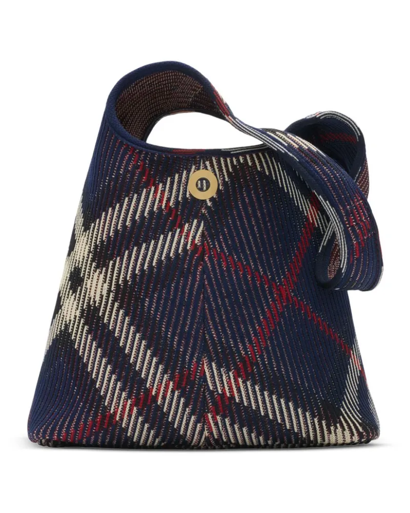Burberry Kleine Schultertasche mit Check - Blau Blau