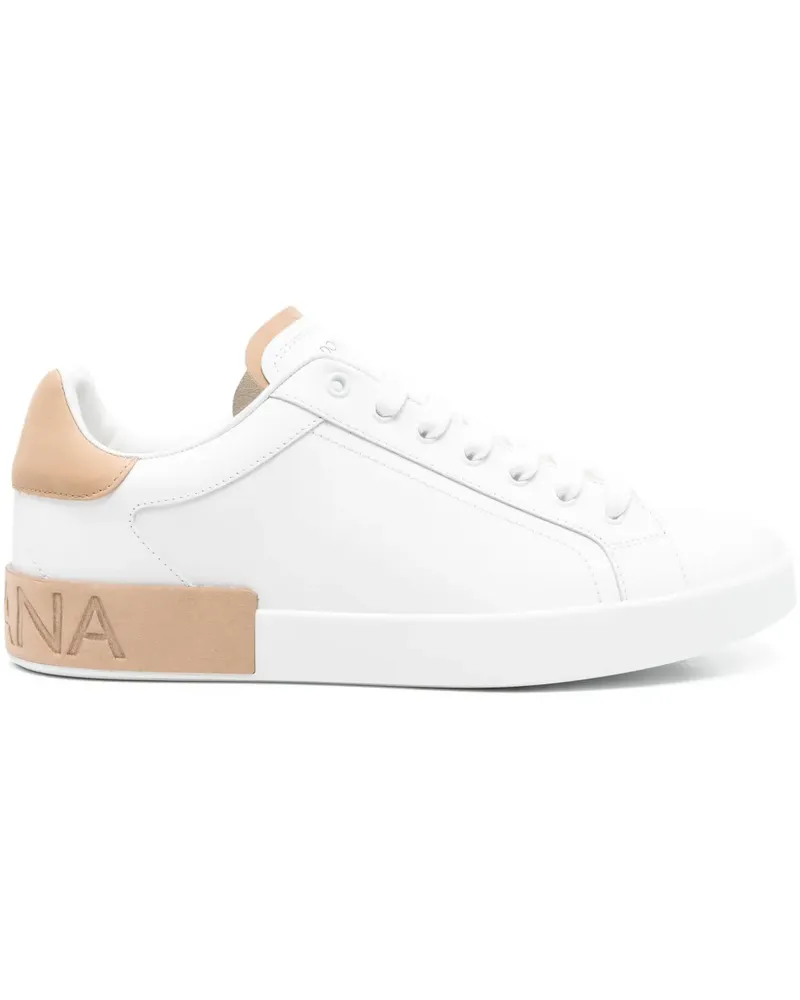 Dolce & Gabbana Portofino Sneakers mit Einsätzen - Weiß Weiß