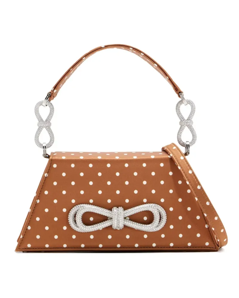 Mach & Mach Samantha Satchel-Tasche mit Kristallen - Braun Braun