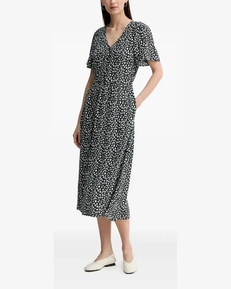Marc O'Polo Kleid mit Knöpfen und Print - Schwarz Schwarz