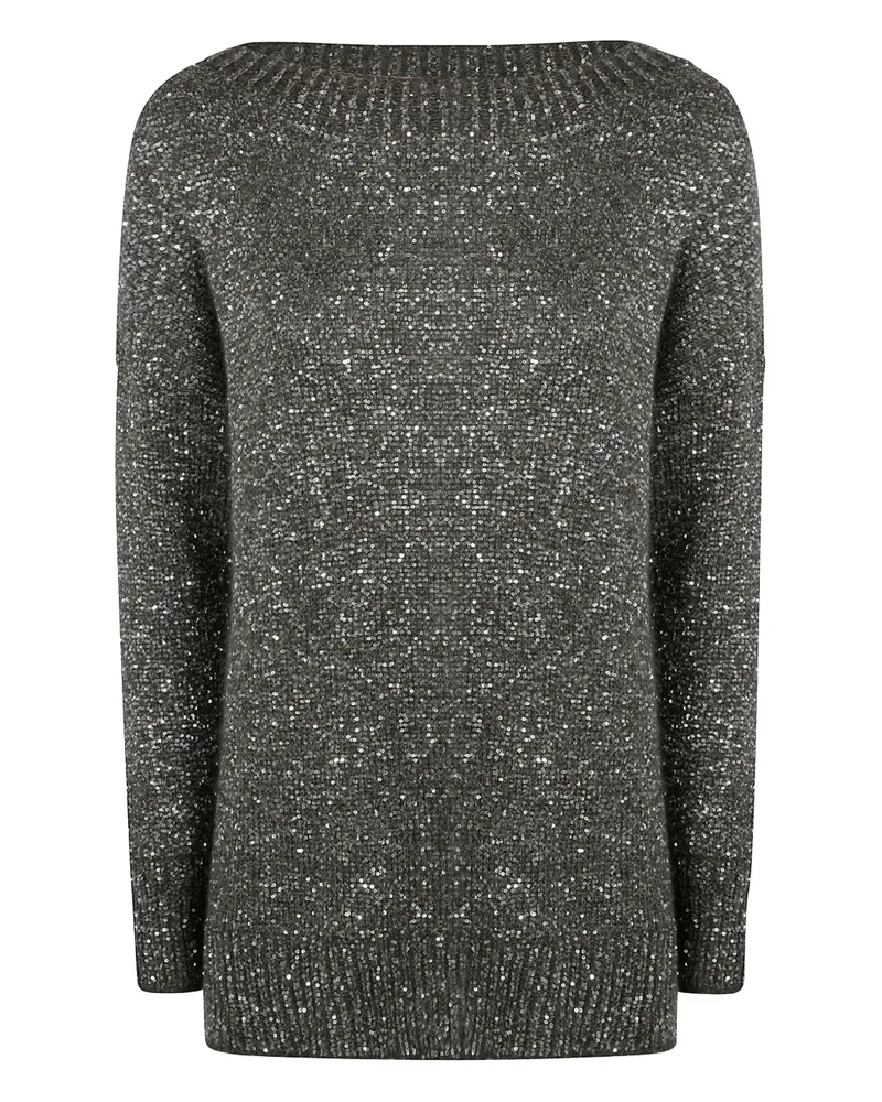 D.EXTERIOR Pullover mit Pailletten - Grün Grün