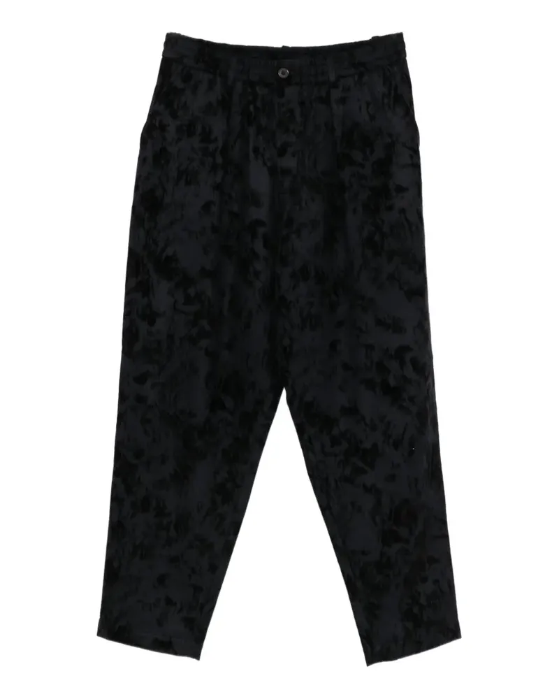 Universal Works Be Bop abstract-pattern pleated trousers - Schwarz Schwarz