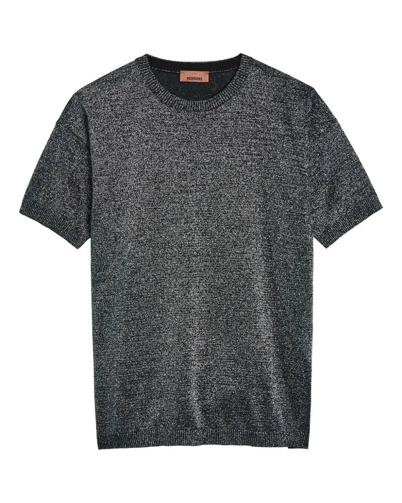 Missoni crew-neck ribbed-knit T-shirt - Grau Grau