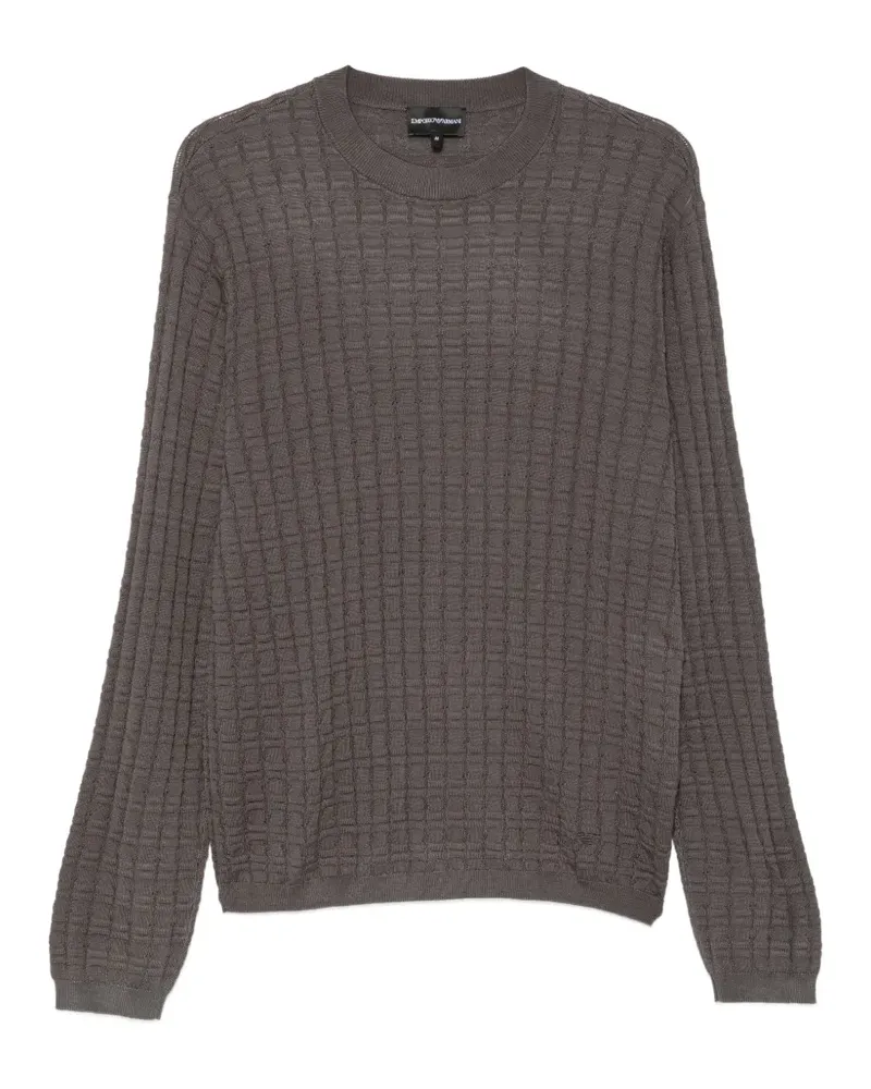 Emporio Armani Strukturierter Strickpullover - Grau Grau