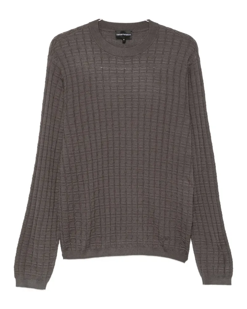 Emporio Armani Strukturierter Strickpullover - Grau Grau