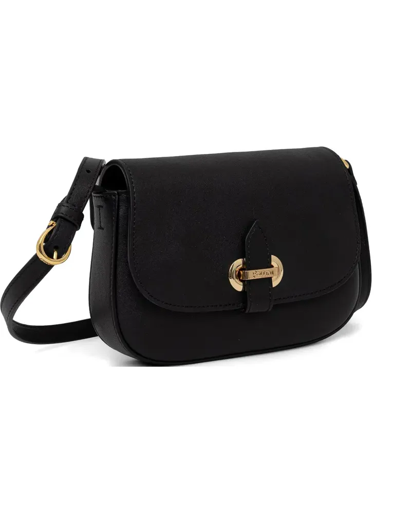 Pollini foldover-top logo-plaque crossbody bag - Schwarz Schwarz
