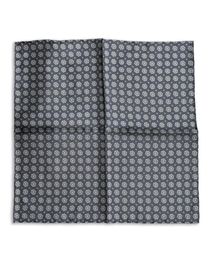 Dolce & Gabbana Einstecktuch aus Seide mit Print - Blau Blau
