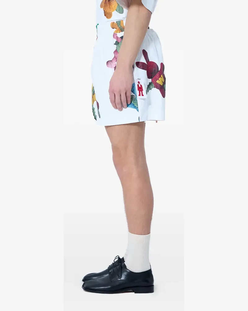 Walter van Beirendonck Shorts mit Teddy-Print - Weiß Weiß