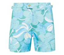 Badeshorts mit Blumen-Print - Blau