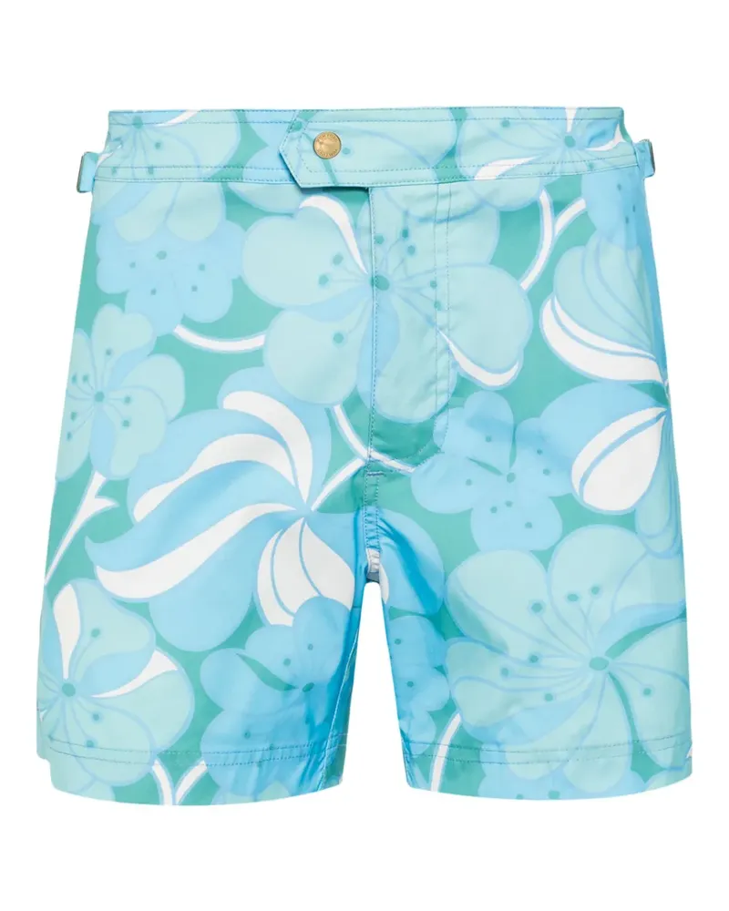Tom Ford Badeshorts mit Blumen-Print - Blau Blau