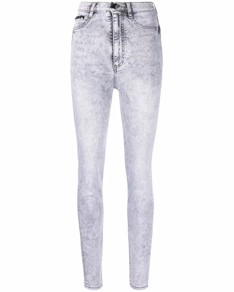 Philipp Plein Jeggings mit hohem Bund - Grau Grau