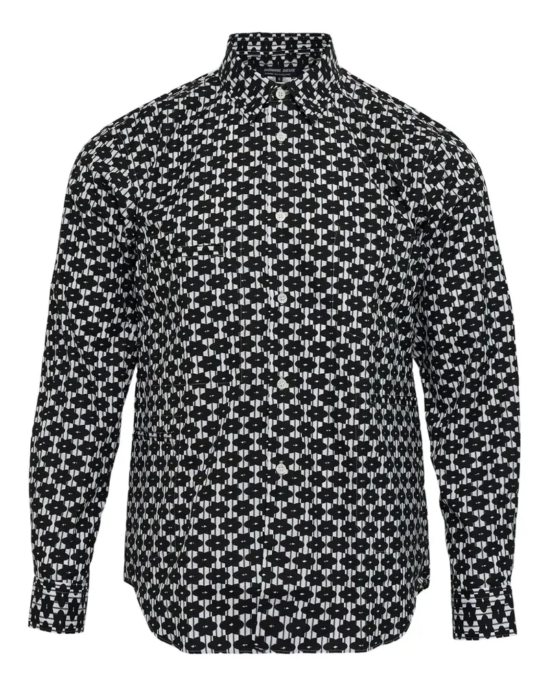 Comme des Garçons Hemd mit Blumen-Print - Schwarz Schwarz