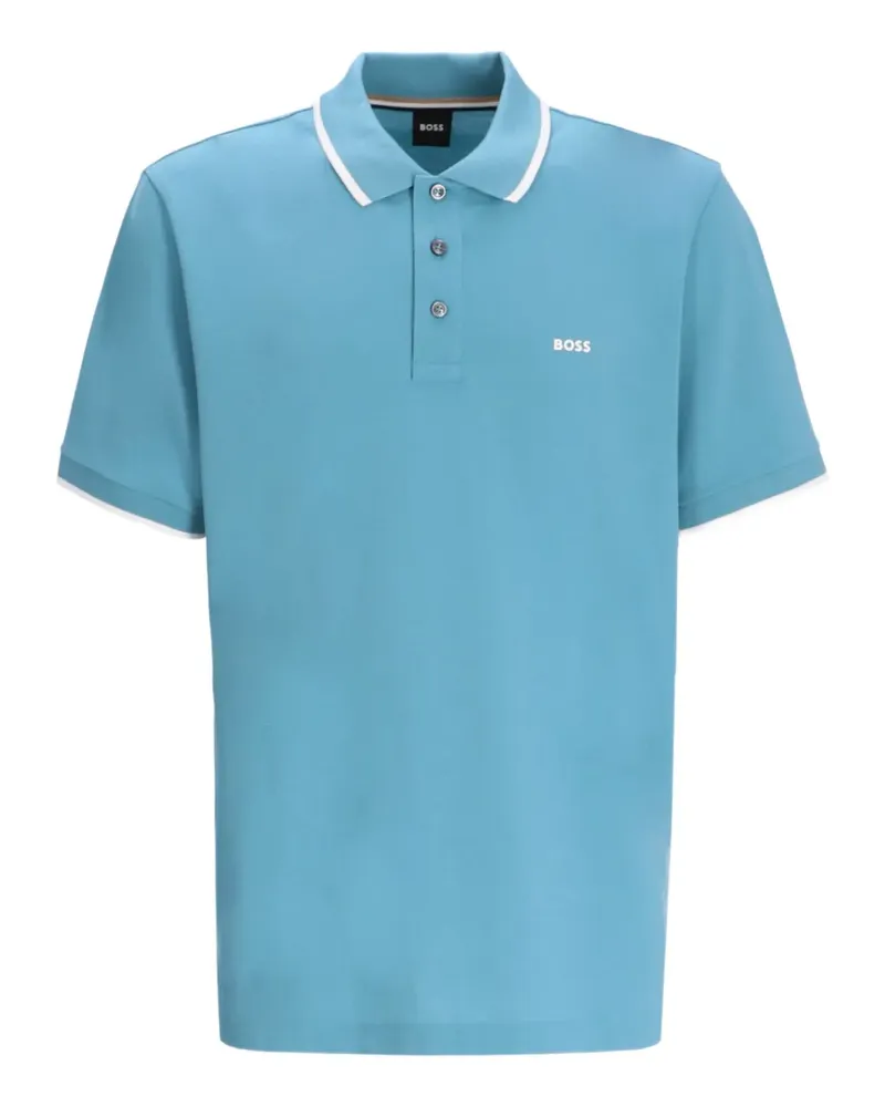HUGO BOSS Poloshirt mit Kontrastdetails - Blau Blau