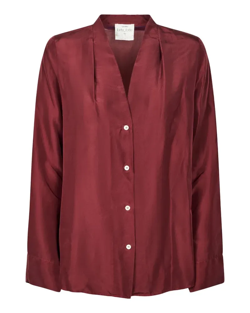 forte_forte pleated silk shirt - Rot Rot