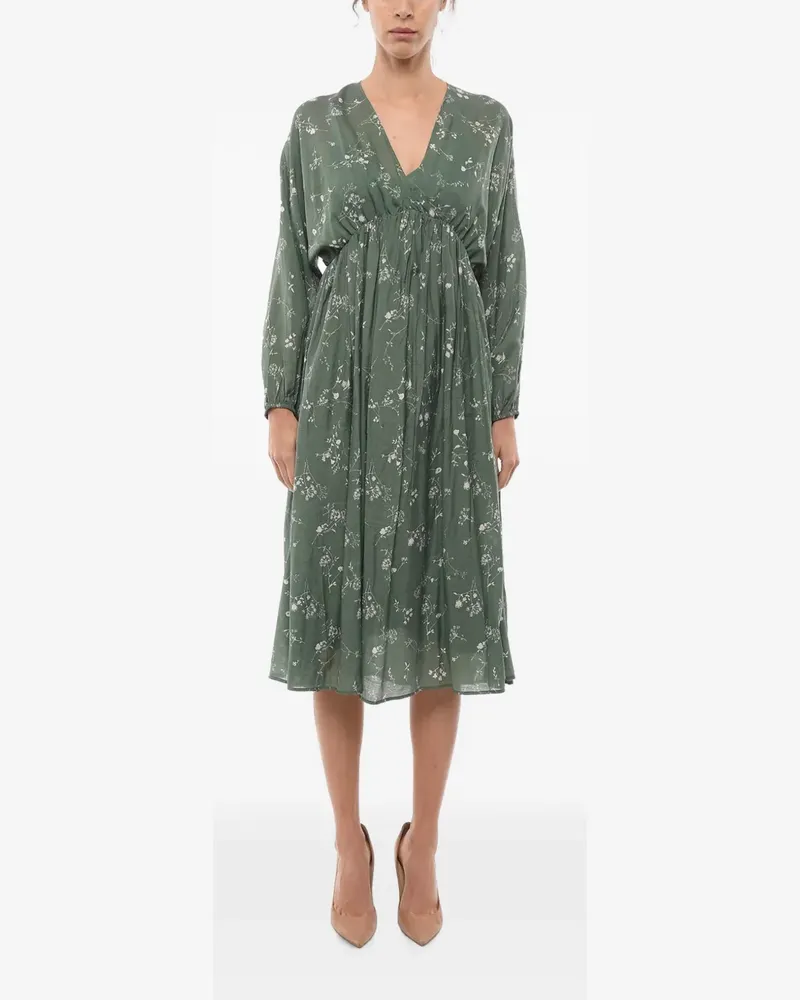 Samsøe & Samsøe Midikleid mit Blumenprint - Grün Grün