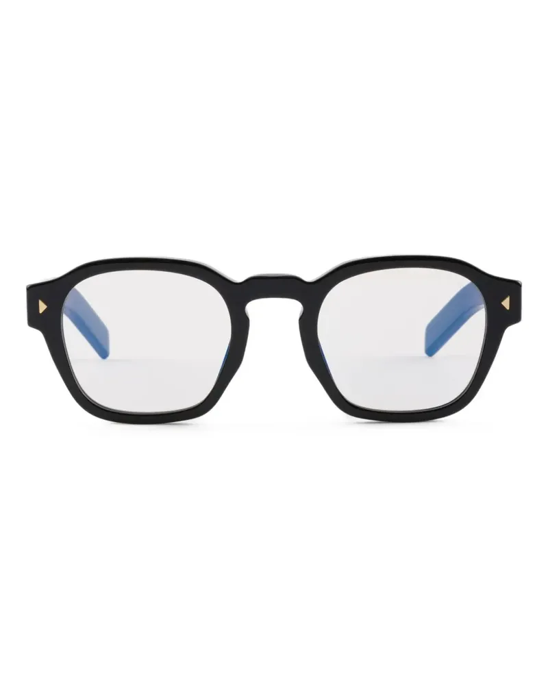 Prada Brille mit Streifendetail - Schwarz Schwarz