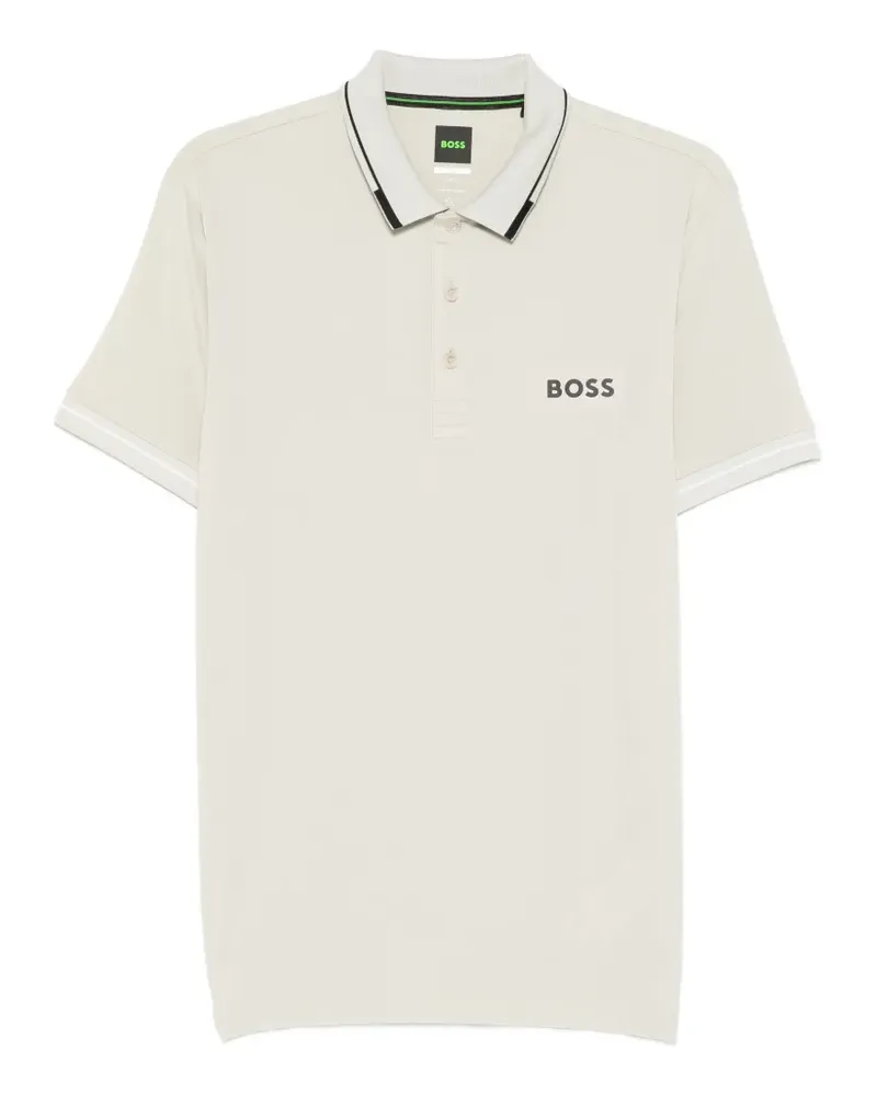 HUGO BOSS logo trim polo shirt - Nude Nude