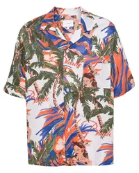 RHUDE Leinenhemd mit Blumen-Print Weiß