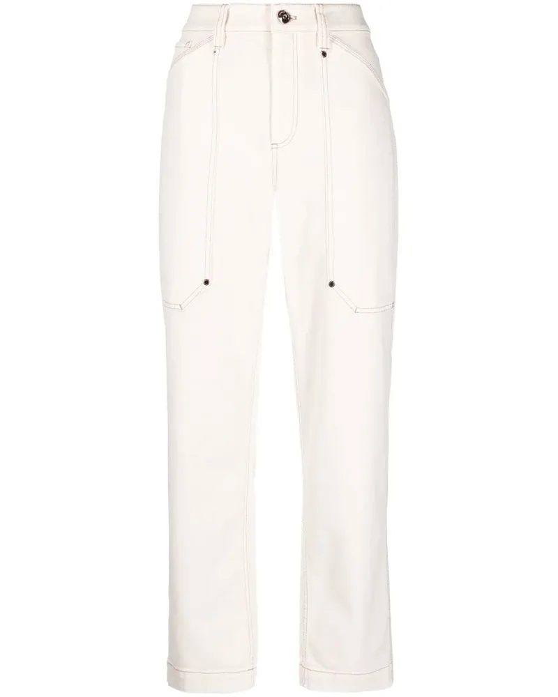 Brunello Cucinelli Straight-Leg-Jeans mit Kontrastnaht - Nude Nude