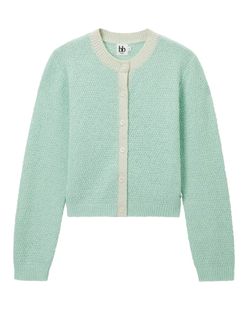 b+ab Cardigan mit rundem Ausschnitt - Grün Grün