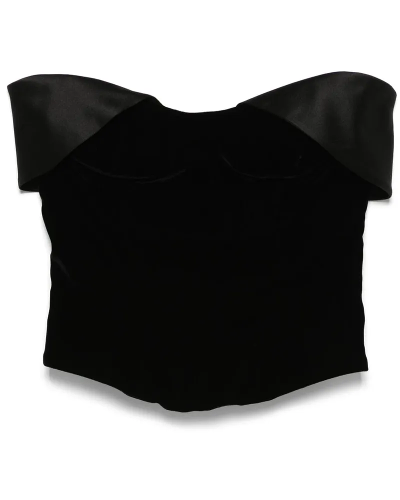 Thierry Mugler Corsage aus Samt - Schwarz Schwarz