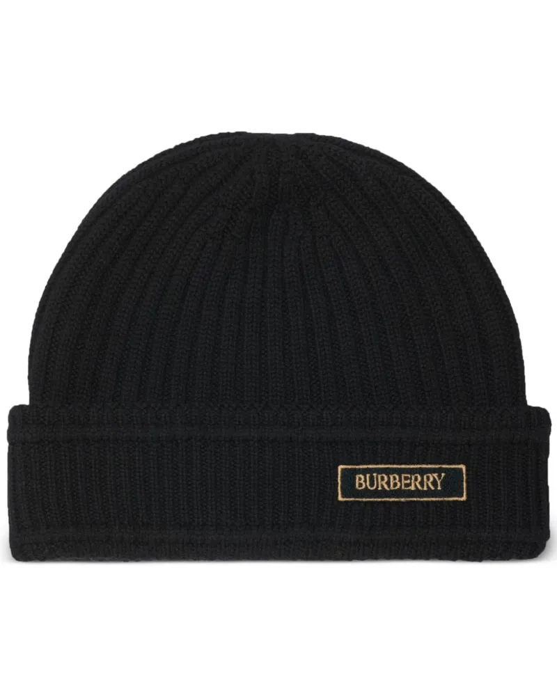 Burberry Beanie mit Logo-Patch - Schwarz Schwarz