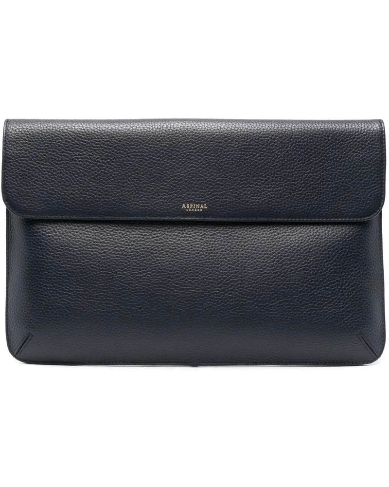 Aspinal of London Laptoptasche aus Leder - Blau Blau