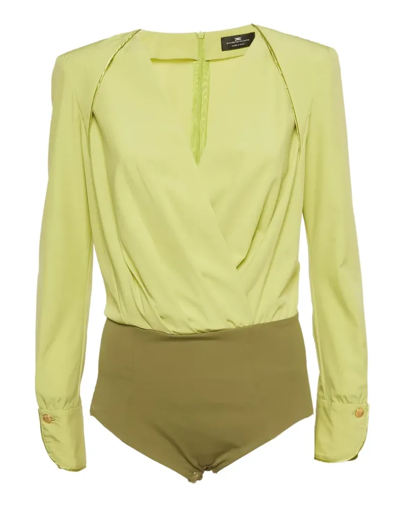 Elisabetta Franchi Drapierter Kemeja Body - Gelb Gelb