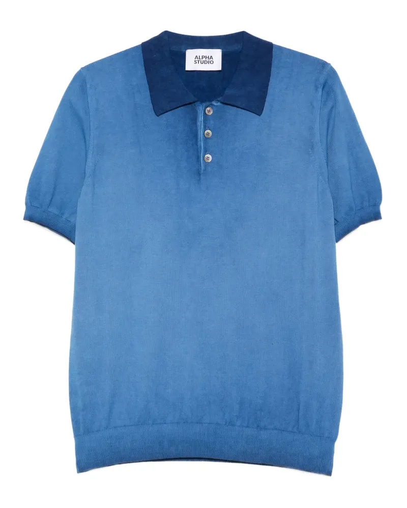Alpha Studio contrast-collar polo shirt - Blau Blau