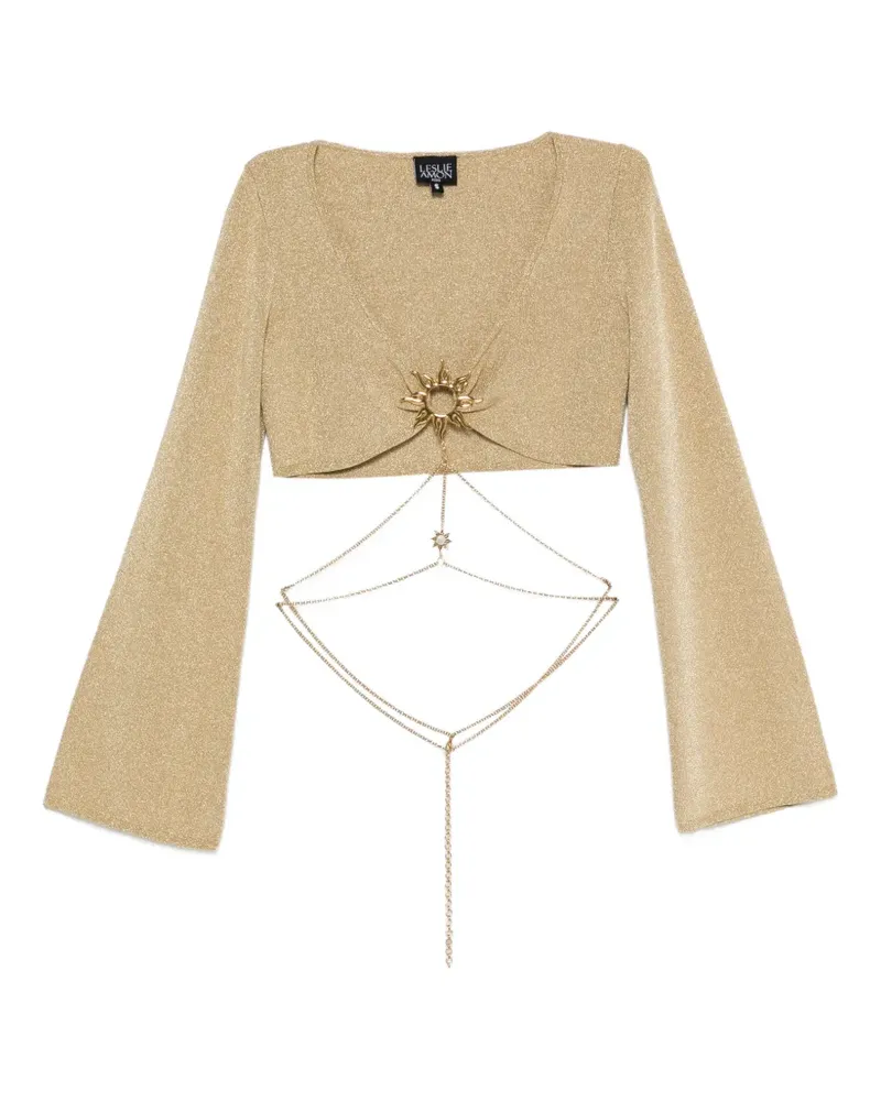 Leslie Amon sun chain-embellished top - Gold Gold