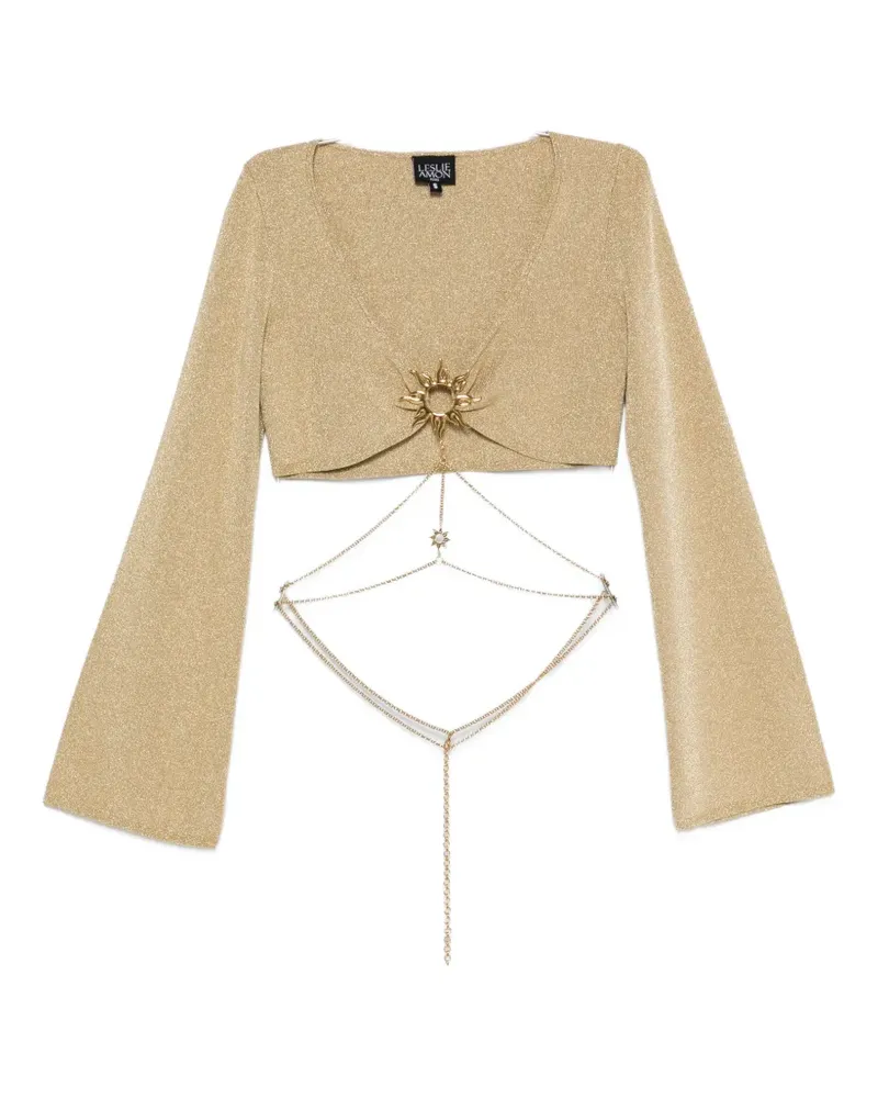 Leslie Amon sun chain-embellished top - Gold Gold