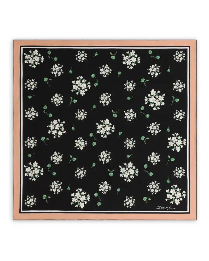 Dolce & Gabbana floral-pattern scarf - Schwarz Schwarz