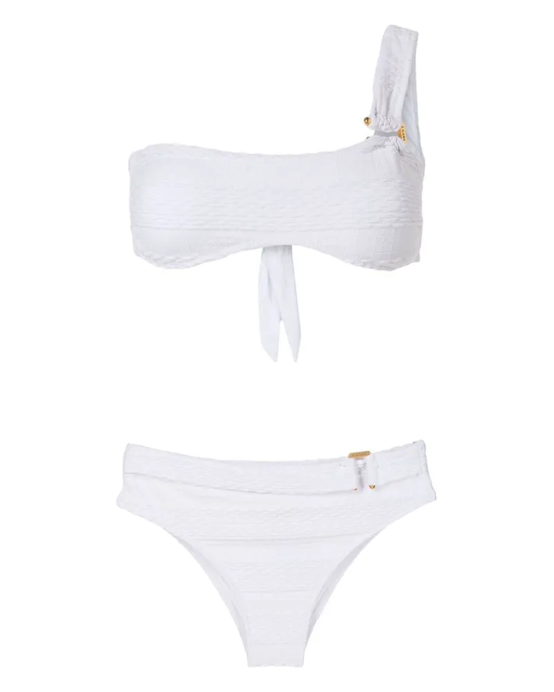 Amir Slama Einschultriger High-Waist-Bikini - Weiß Weiß