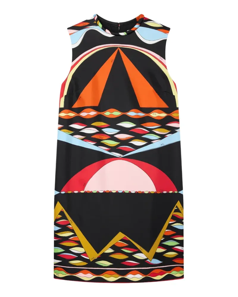 Emilio Pucci Seidenkleid mit Dune-Print - Schwarz Schwarz