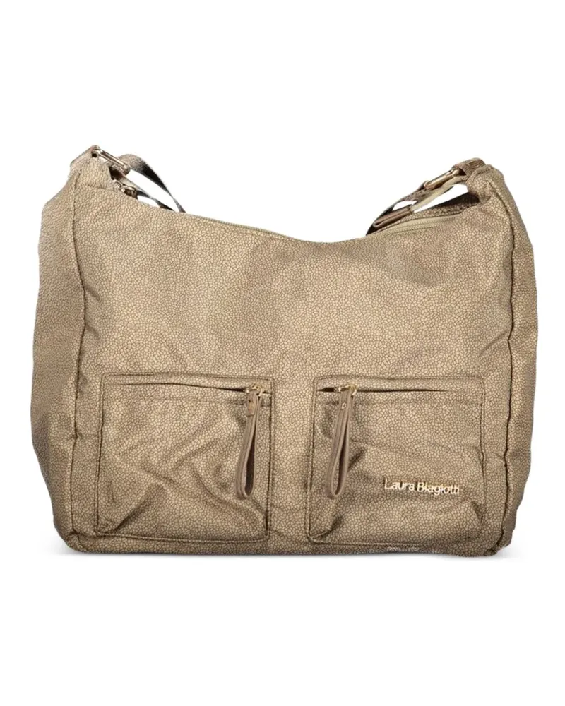 Laura Biagiotti Schultertasche mit Logo-Riemen - Nude Nude