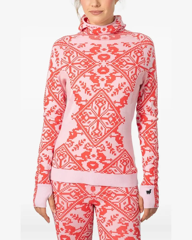 Kari Traa Saga fair isle-patterned high-neck hoodie - Rosa Rosa