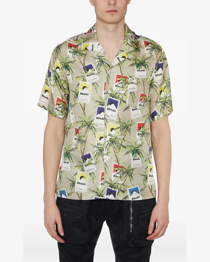 RHUDE palm tree-print shirt - Nude Nude