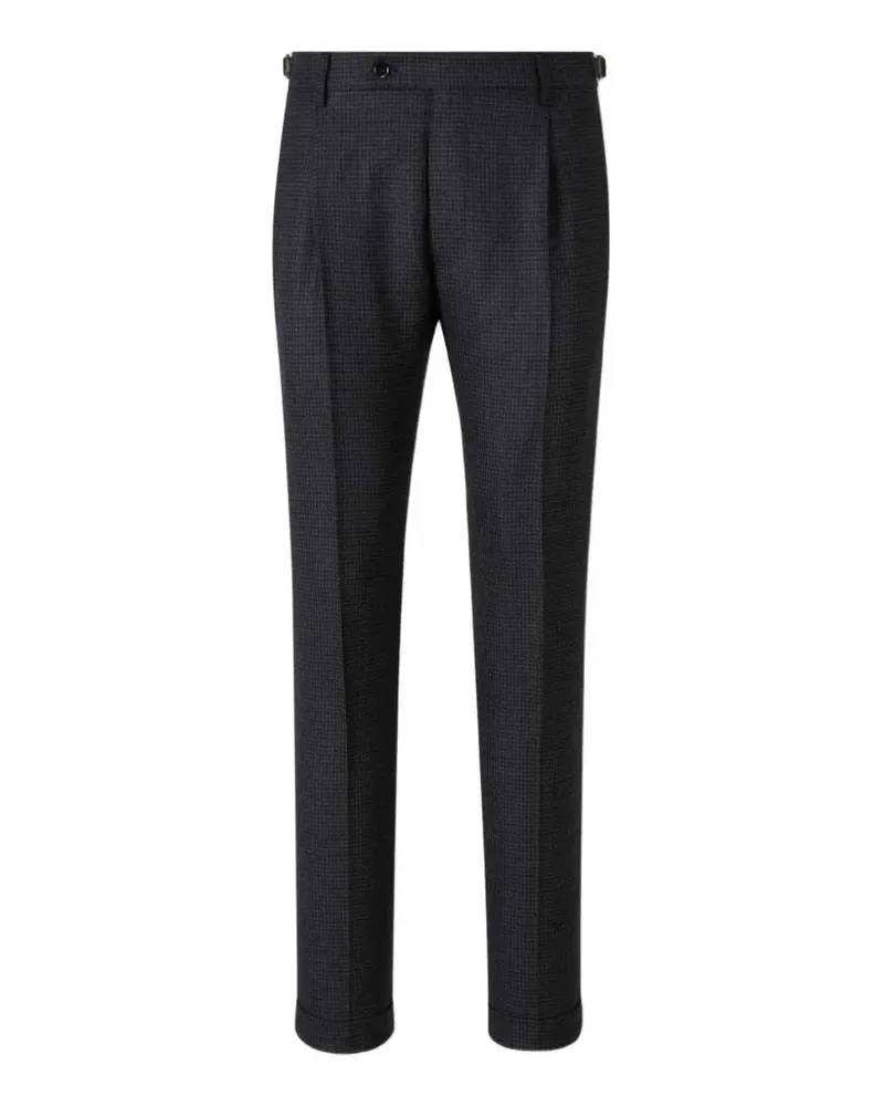 Berwich Retrolong Bundfaltenhose mit Hahnentrittmuster - Blau Blau