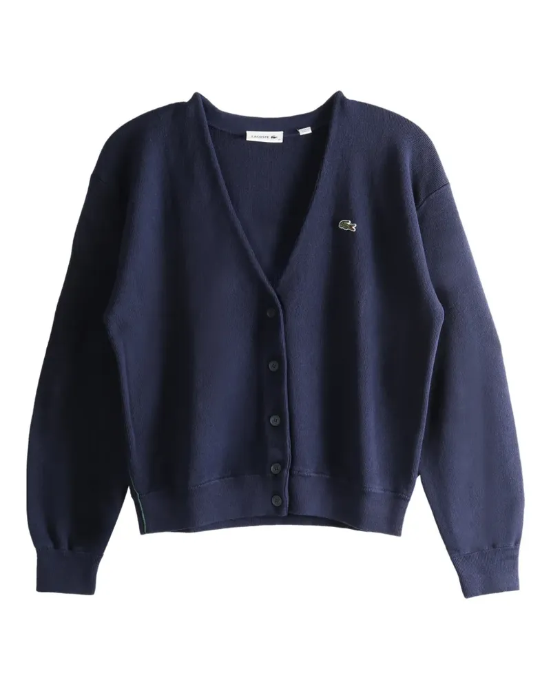 Lacoste buttoned V-neck cardigan - Blau Blau