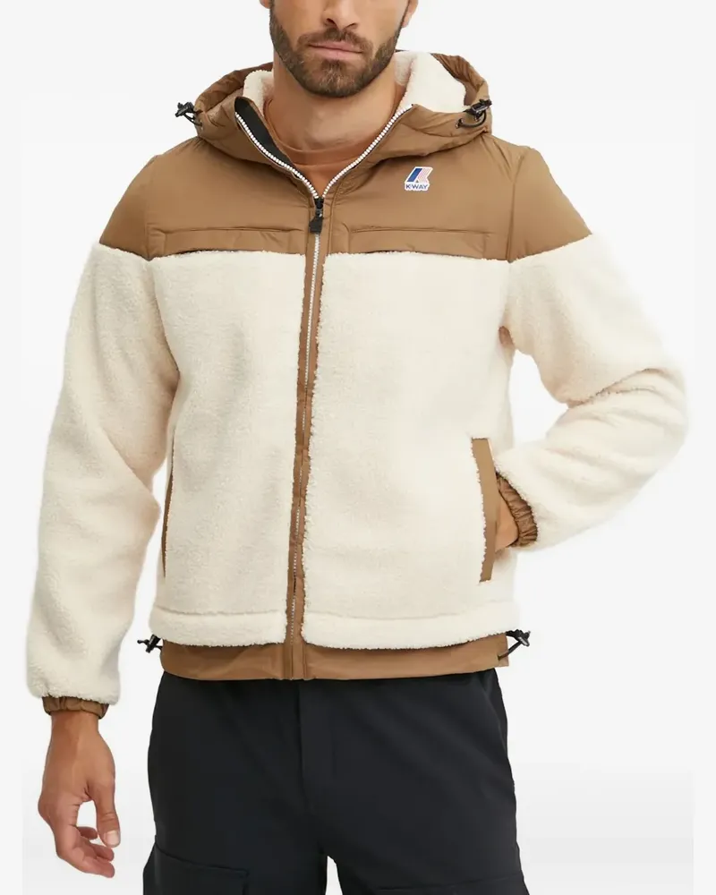 K-Way Fleecejacke mit Kapuze - Weiß Weiß