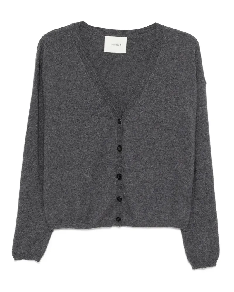 Lisa Yang Cardigan mit V-Ausschnitt - Grau Grau