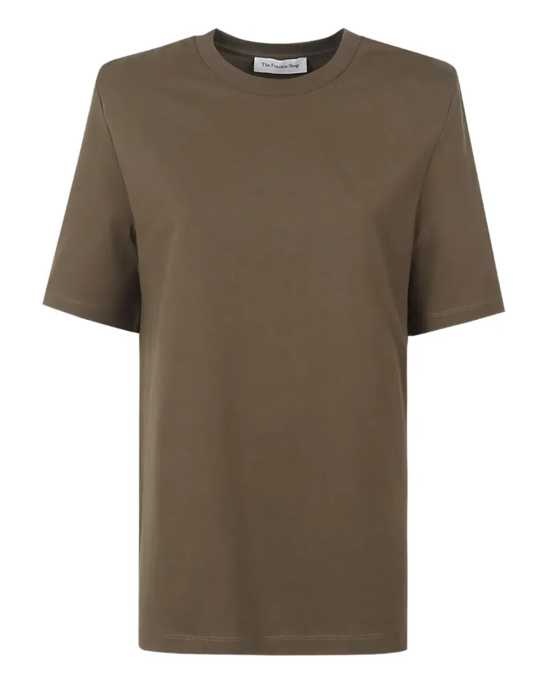 FRANKIE Shop padded shoulder T-shirt - Braun Braun