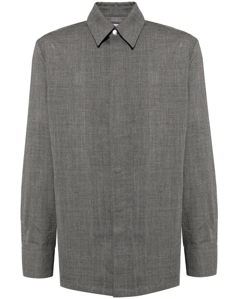 Jil Sander Flanellhemd aus Wollfilz - Grau Grau