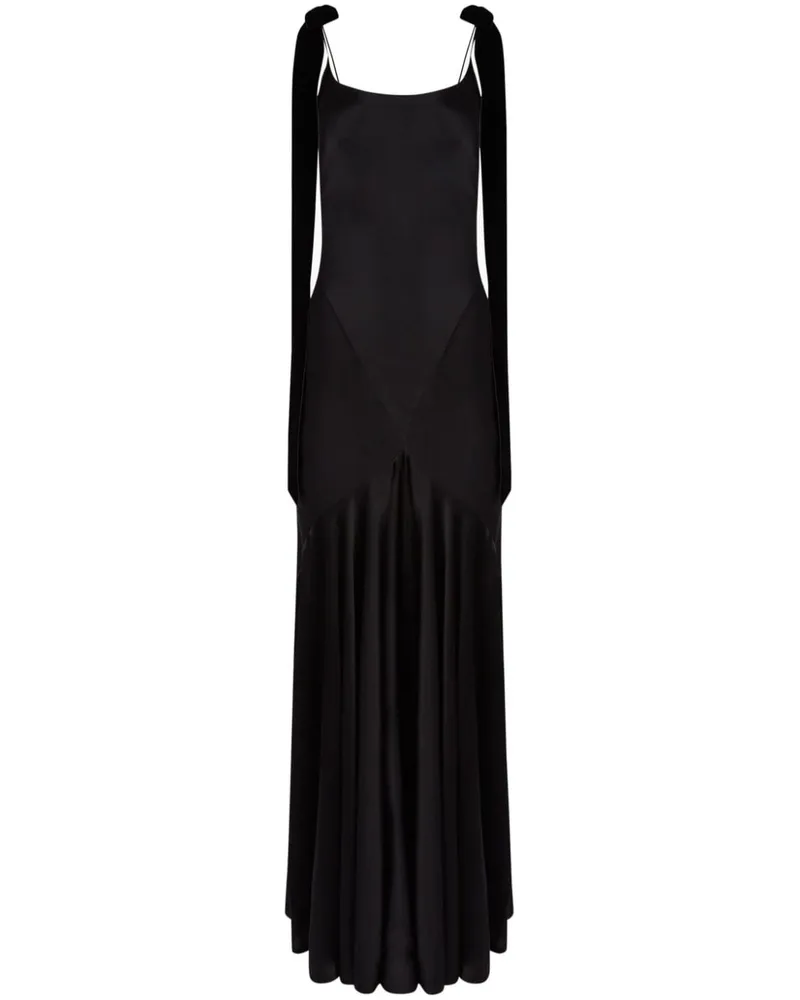 Nina Ricci Maxikleid aus Satin Schwarz