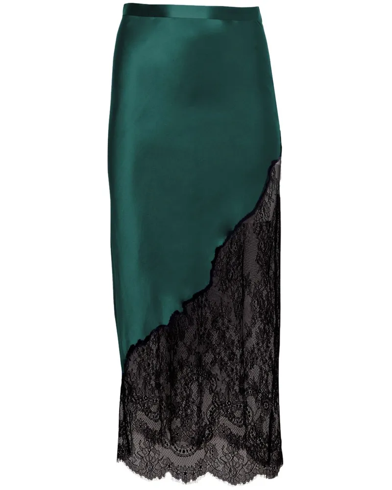 Fleur Du Mal Midirock mit gewelltem Saum - Grün Grün