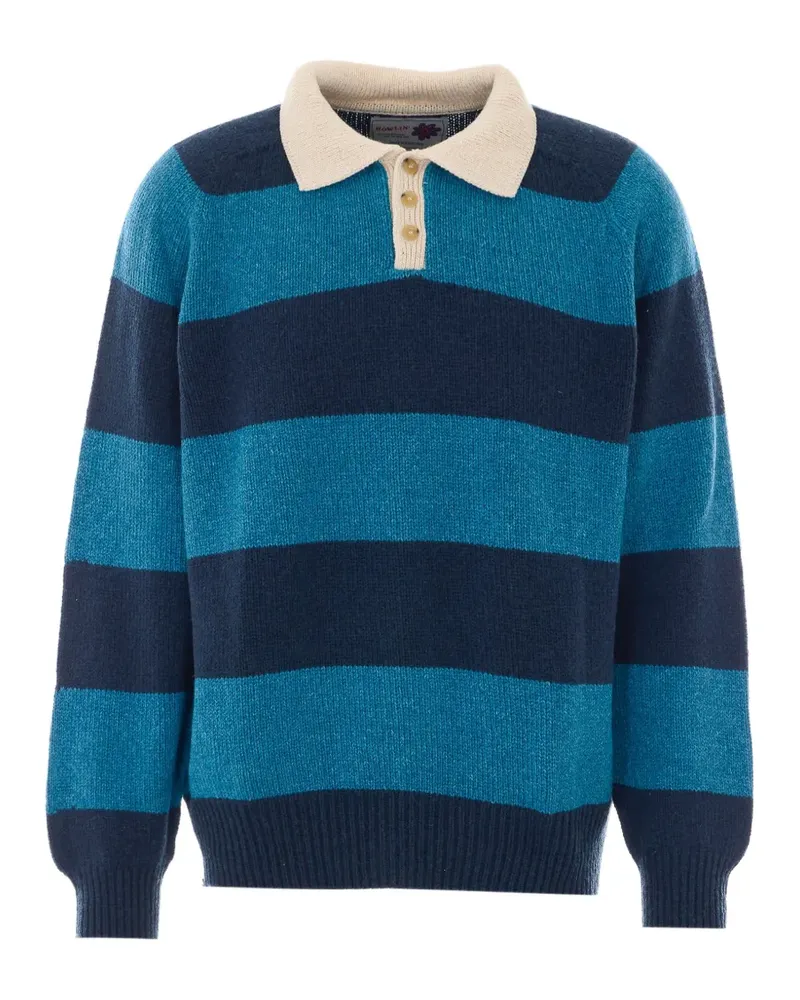 Howlin' striped long-sleeve polo shirt - Blau Blau